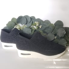 DKNY black angie fabric platform slip on