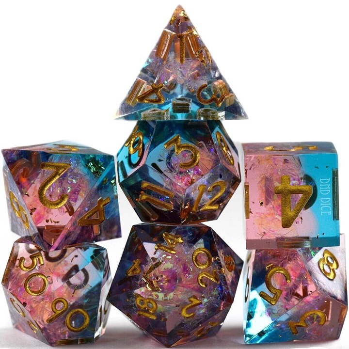Dice Set - Astral Plane - Handmade - 7 Resin Dice - Dungeons and Dragons