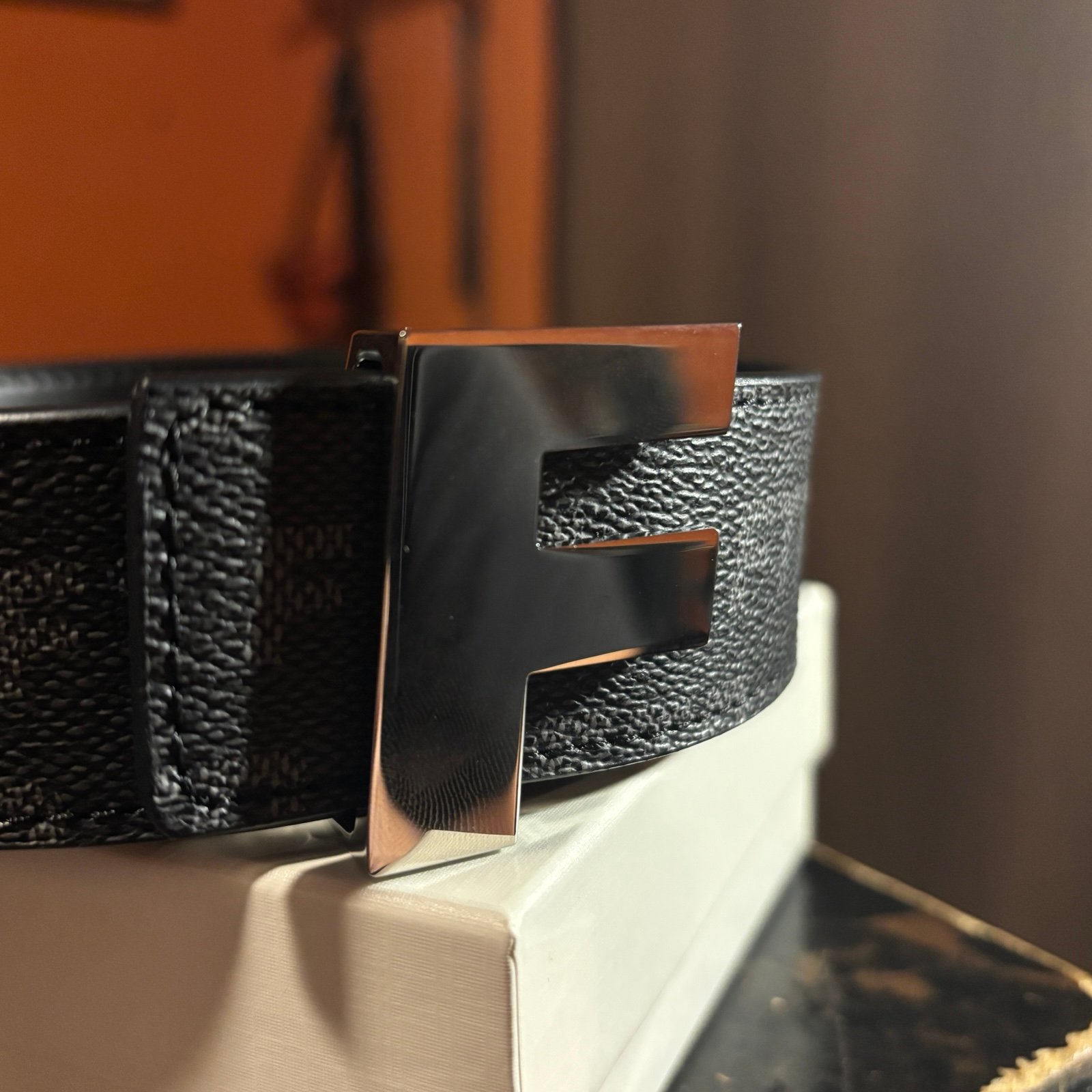 FTP Logo Repeat Damier Black Belt size L/XL