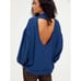 Free People Winnie blue open back oversized turtleneck sweater size small