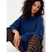 Free People Winnie blue open back oversized turtleneck sweater size small