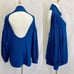 Free People Winnie blue open back oversized turtleneck sweater size small