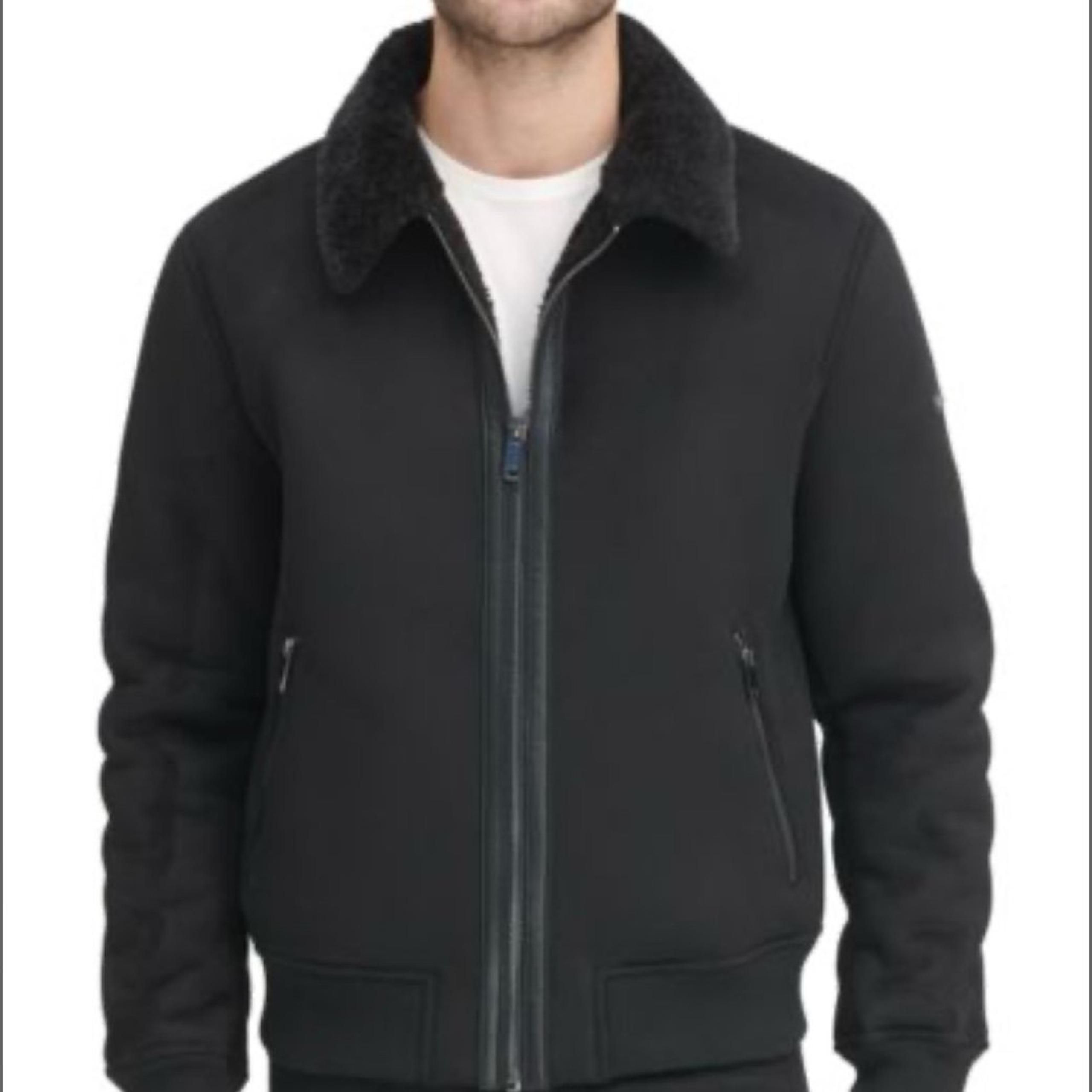 NWT Mens DKNY Faux Shearling Bomber Jacket