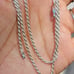 Classic long 925 ITALY sterling silver unisex rope chain 2mm necklace