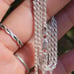 Classic long 925 ITALY sterling silver unisex rope chain 2mm necklace