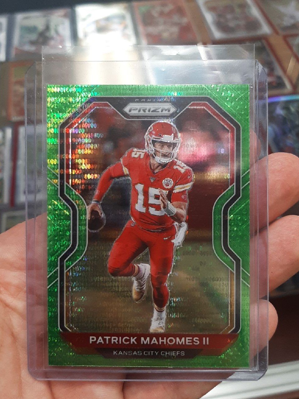 Patrick mahomes prizm green shimmer