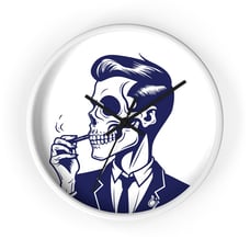 Vintage Skull Wall Clock Alpha Masculine Decor for Bold Timeless Style Cigar