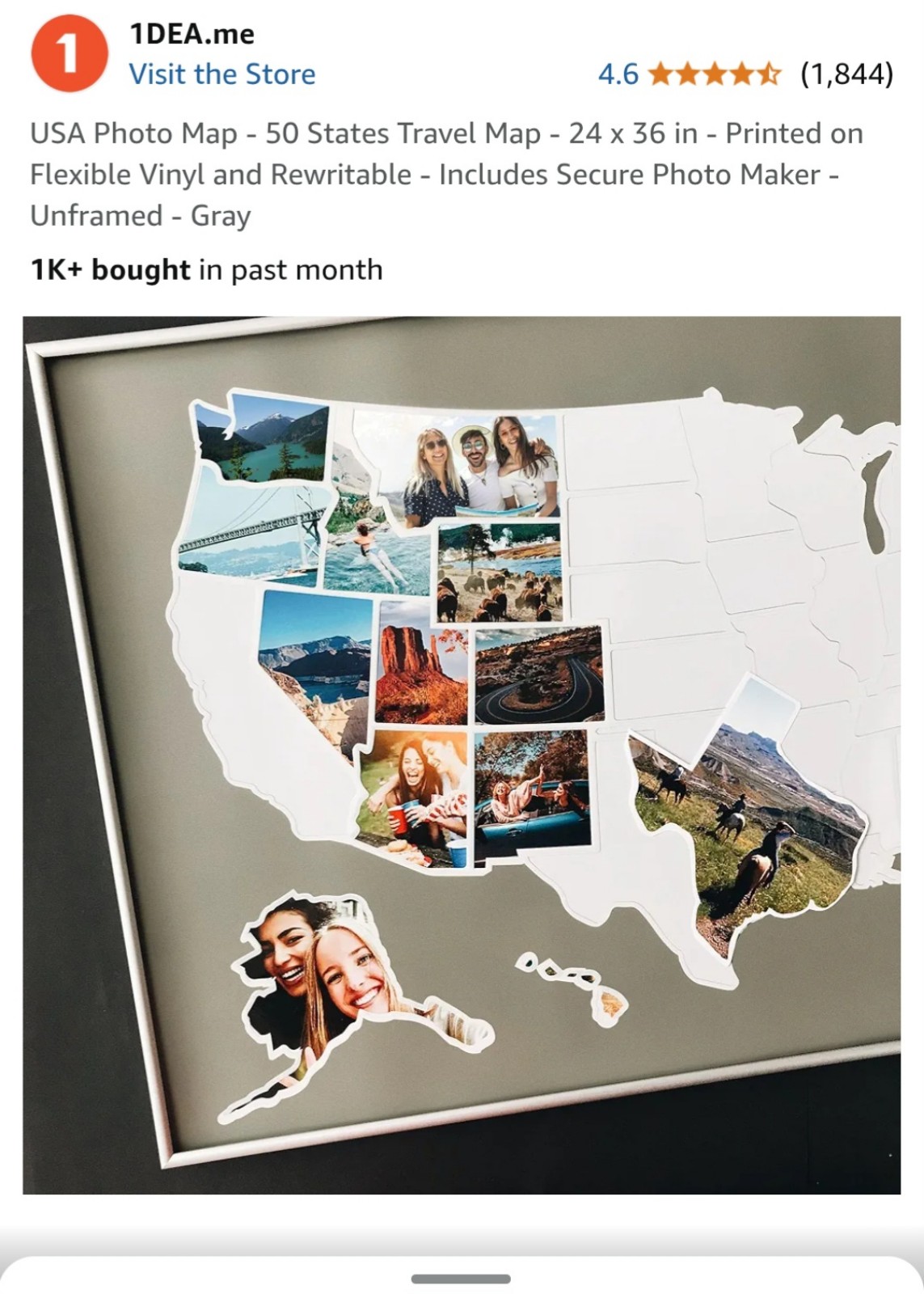 Usa photo map 24"x36"