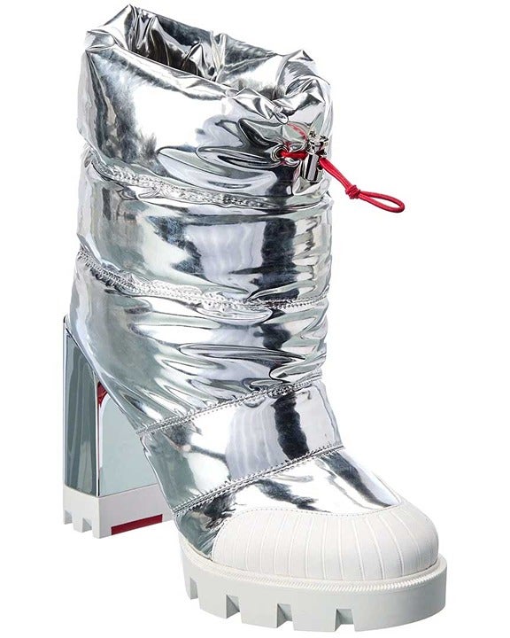 Christian Louboutin Boots ORIONA LUG 100 Quilted Lug Sole Booties Sz 37.5