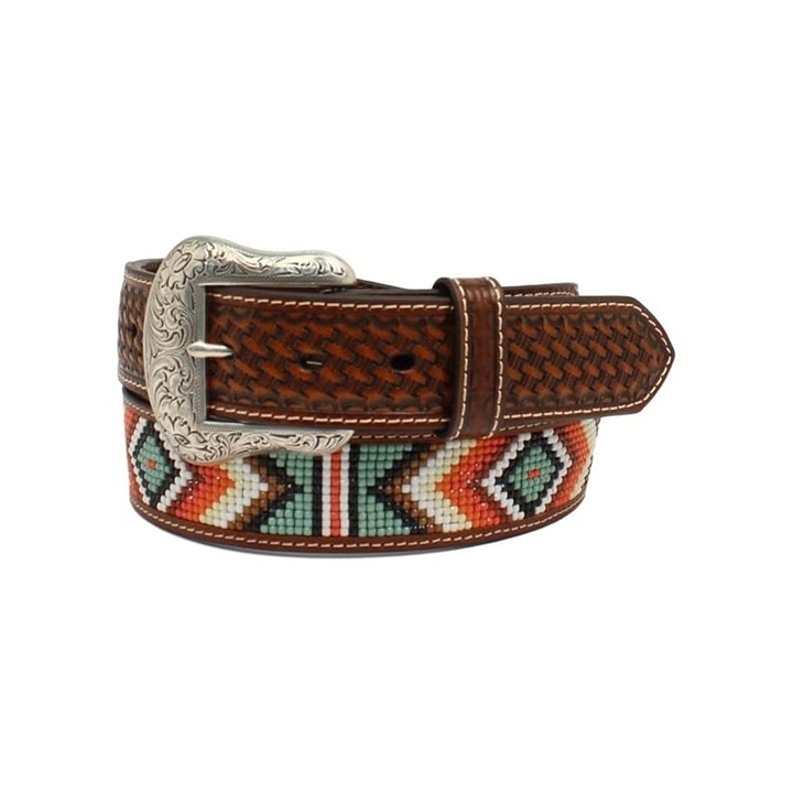 Nocona Women's 44 Basketweave Beaded Diamond Western Belt - N210004408