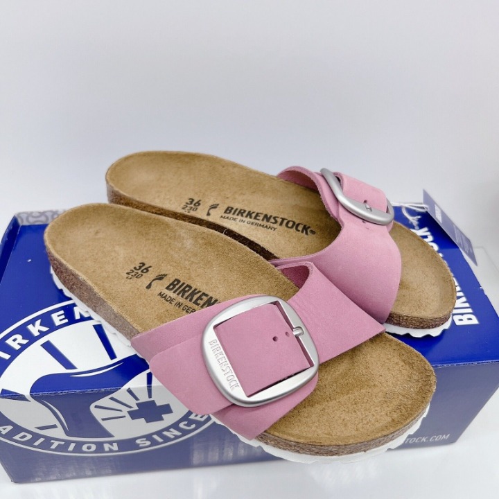 Birkenstock Madrid Big Buckle Slide Sandal Orchid Pink Nubuck EU 36 US 5- 5.5
