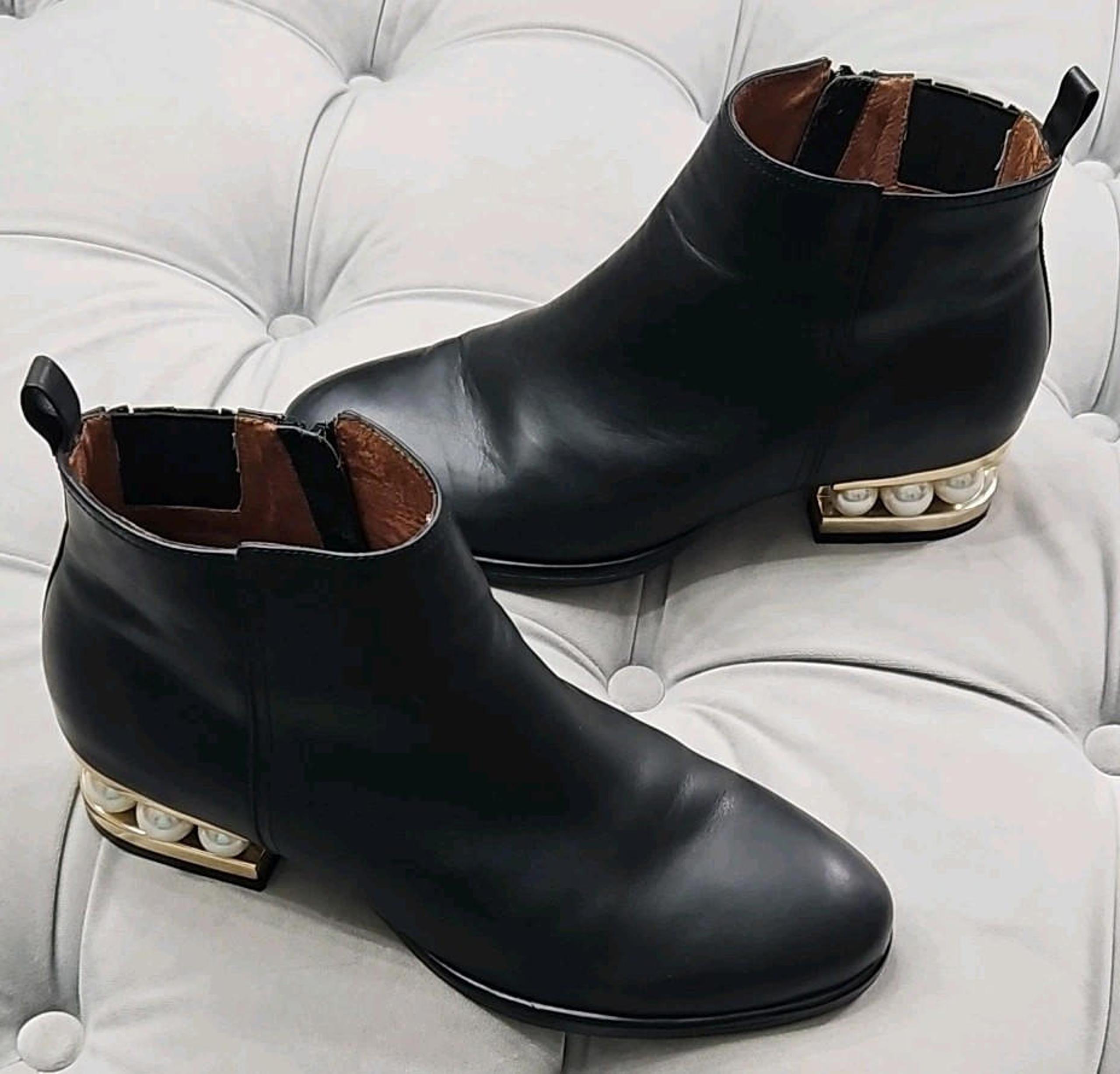 Jeffrey Campbell Orlando BLACK Leather Boot Womens Shoes 9.5