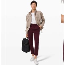 Lululemon Pants Women Size 6 Keep Moving 7/8 with Pockets Burgundy Maroon