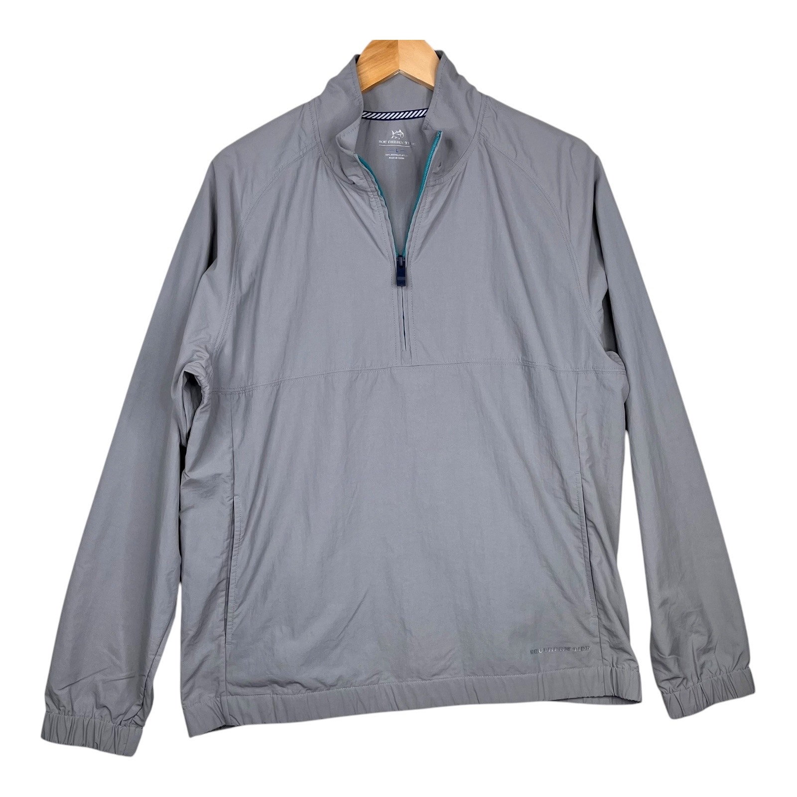 Southern Tide Grey quarter zip crewneck pullover jacket men's size large