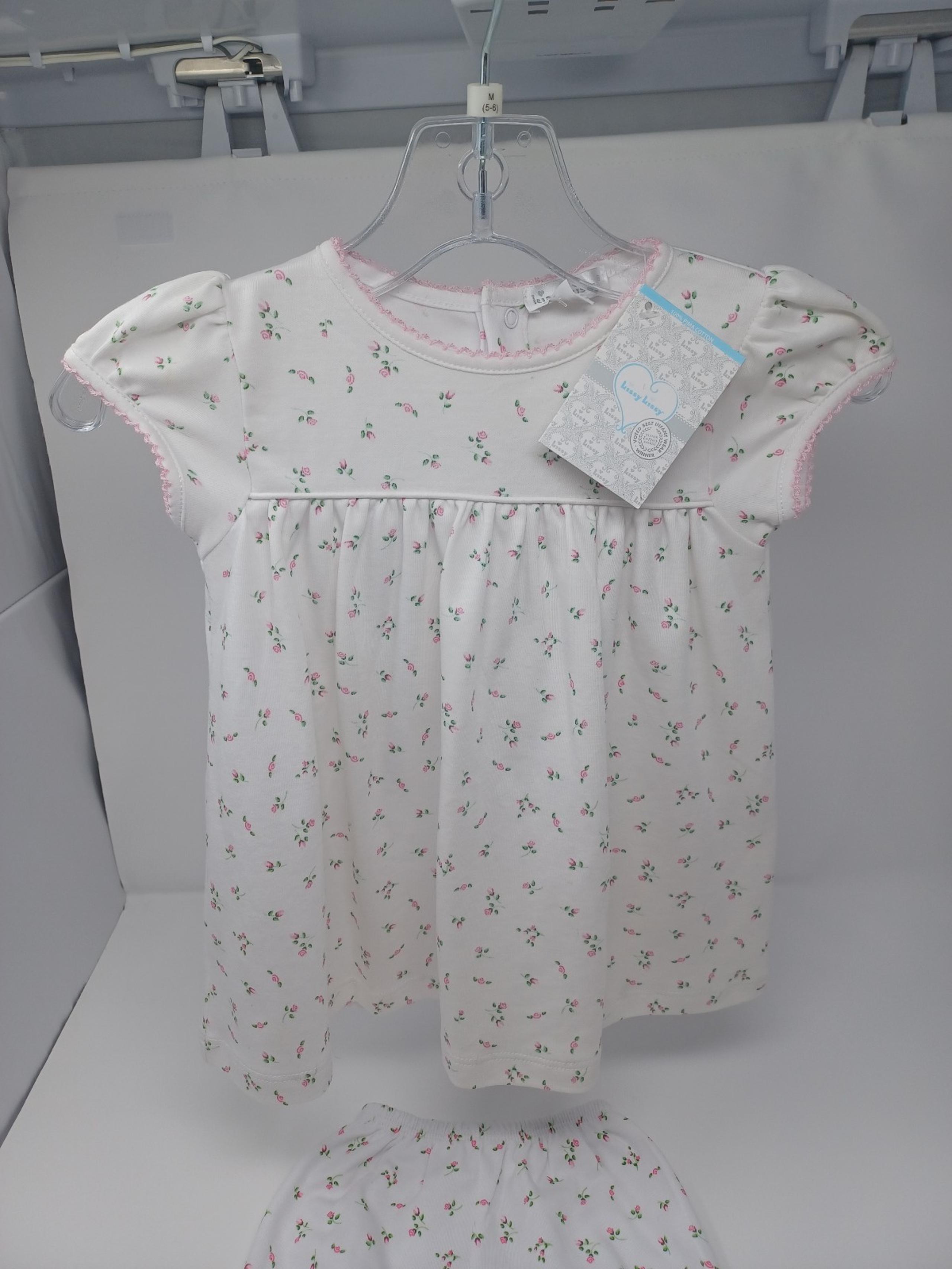 Baby Girl Clothes New Kissy Kissy 9 Month 2pc Pink Flower Roses Dress & Bloomers