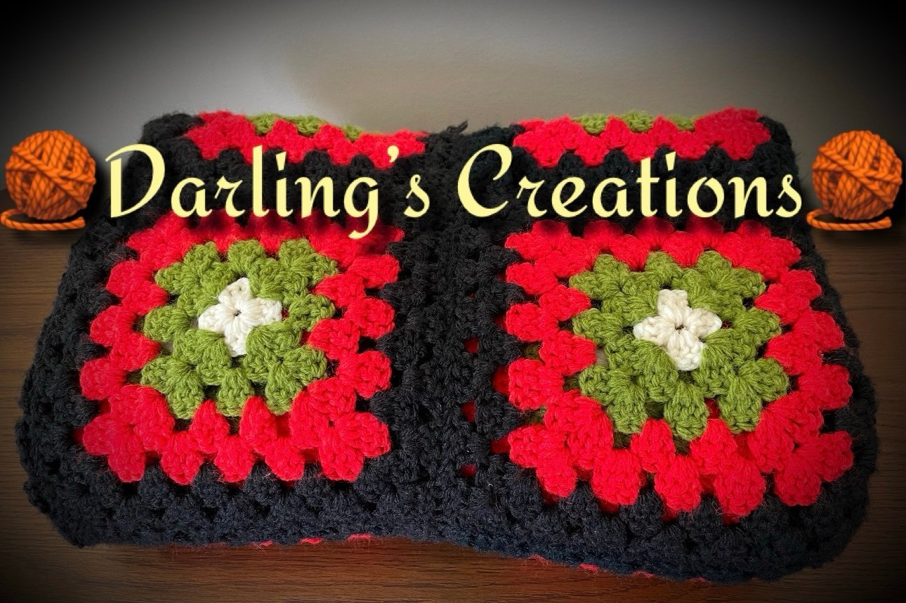 Handmade Crochet Throw Blanket Granny Square Style 49 x35
