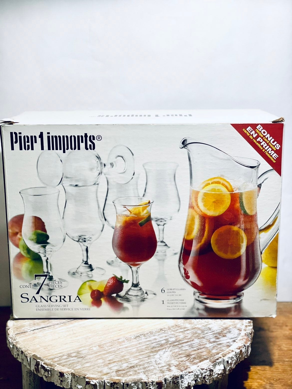 Pier 1 sangria set pitcher & glasses new