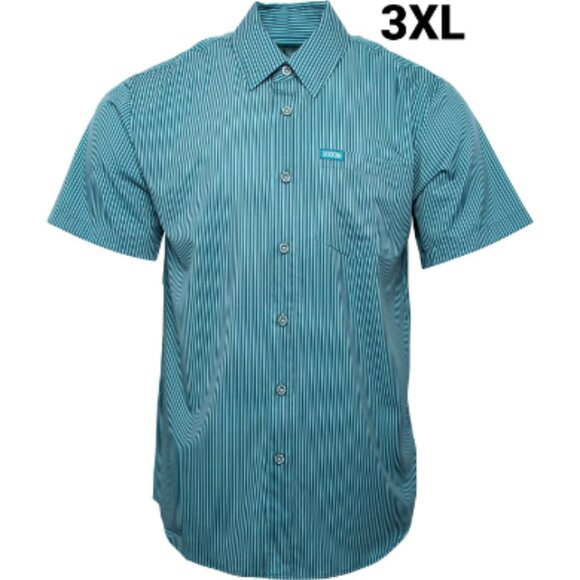 Dixxon BENNY Men's Short Sleeve Party Shirt - TEAL - 3XL