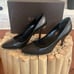 Gucci Black Leather Napa Charlotte Nero 3.5 Heel Almond Toe Horsebit Logo 39 8.5