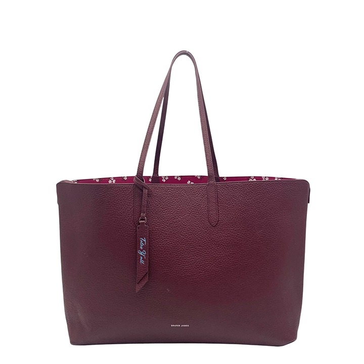 Draper James Wine Large Reversible Tote Bag and Pouch