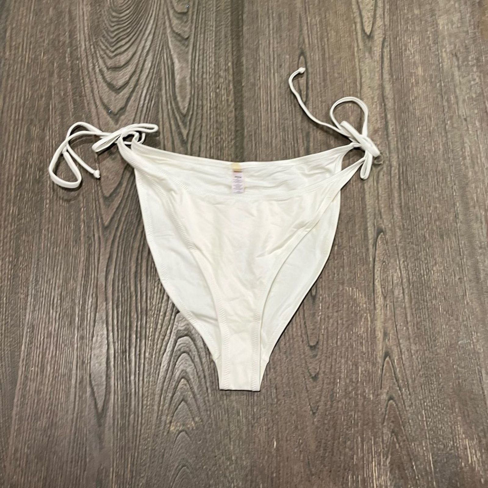 NWT Skims Recycled Swim Dipped Tie Bottoms Bikini Swimwear Lined Cream 2X