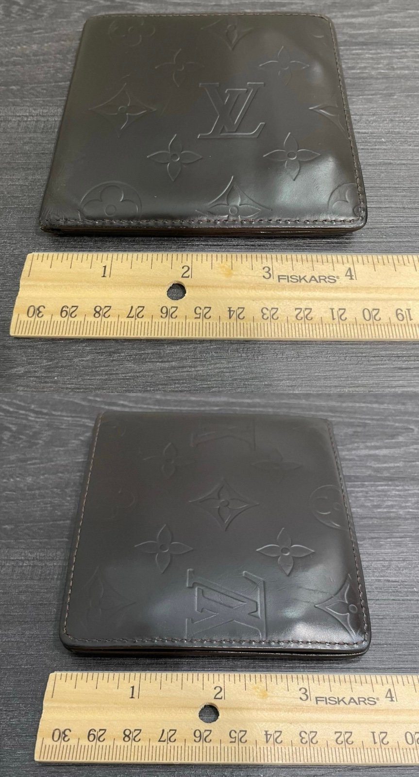 大割引 Authentic Louis Vuitton monogram vernis brown leather wallet アイドル