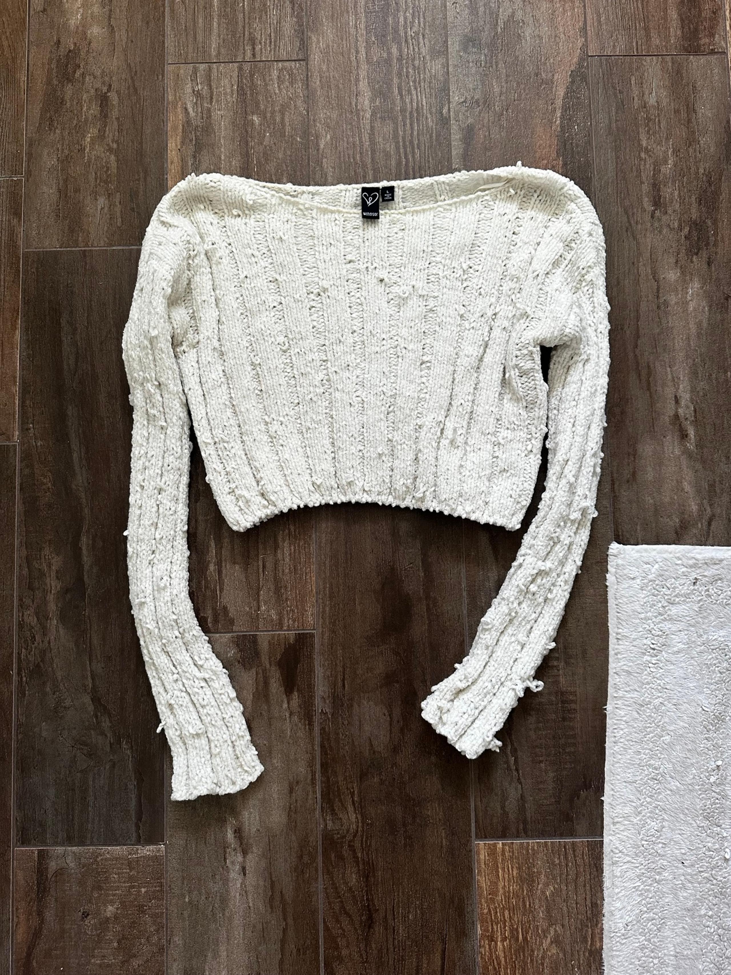 White cropped sweater
