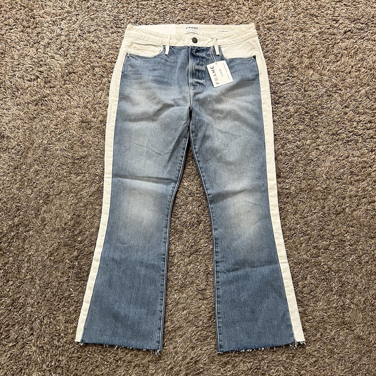 NEW Frame Le Crop Mini Boot Cut Off Mid Rise Olin Stretch Jeans 30x27