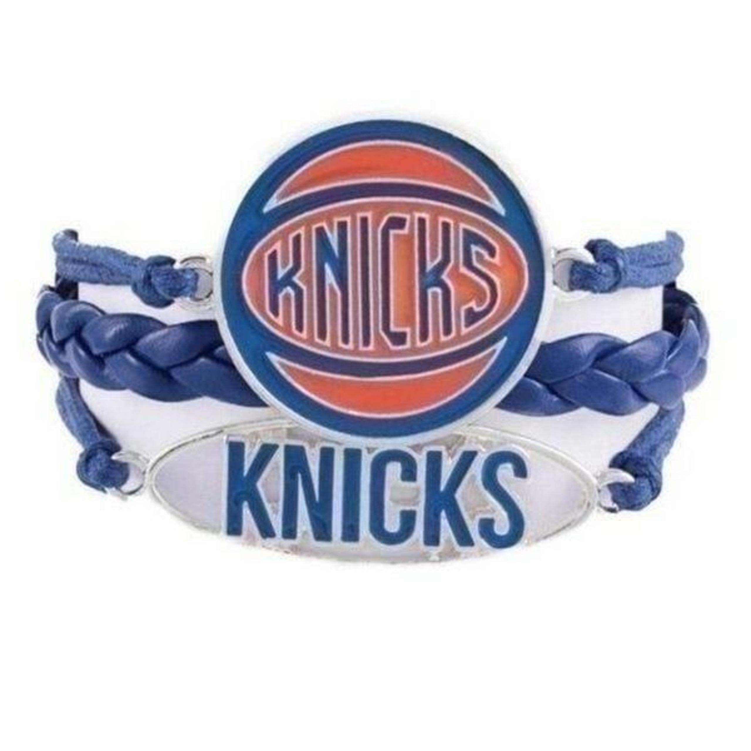 NY Knicks NBA Tri Braid White Blue Pendant Bracelet New - Ashley Bridget