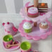 Wooden Toy Set Pink Afternoon Tea Set