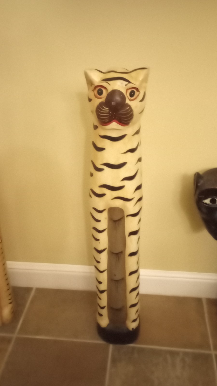 Vintage handmade wooden cat