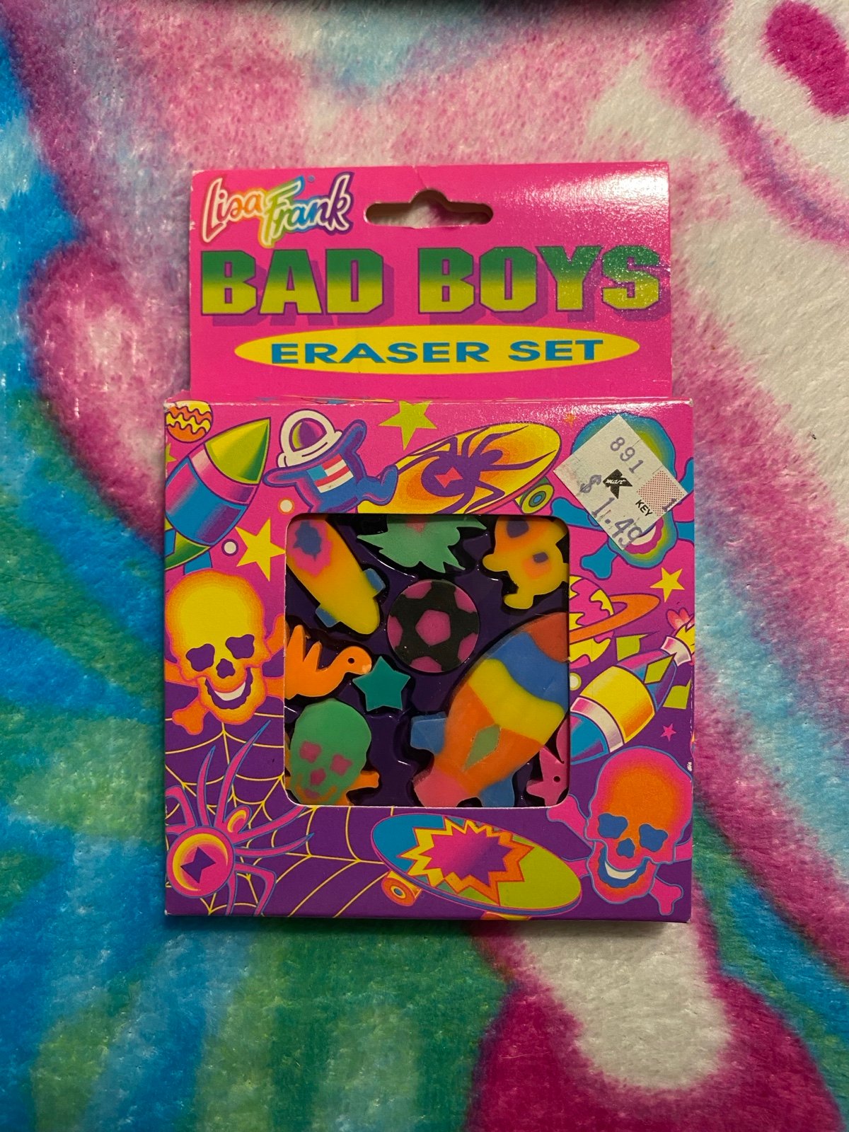 RARE Vintage Lisa Frank “BAD BOYS” Eraser pack