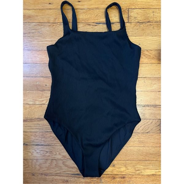 COS SQUARE-NECK RIBBED SWIMSUIT