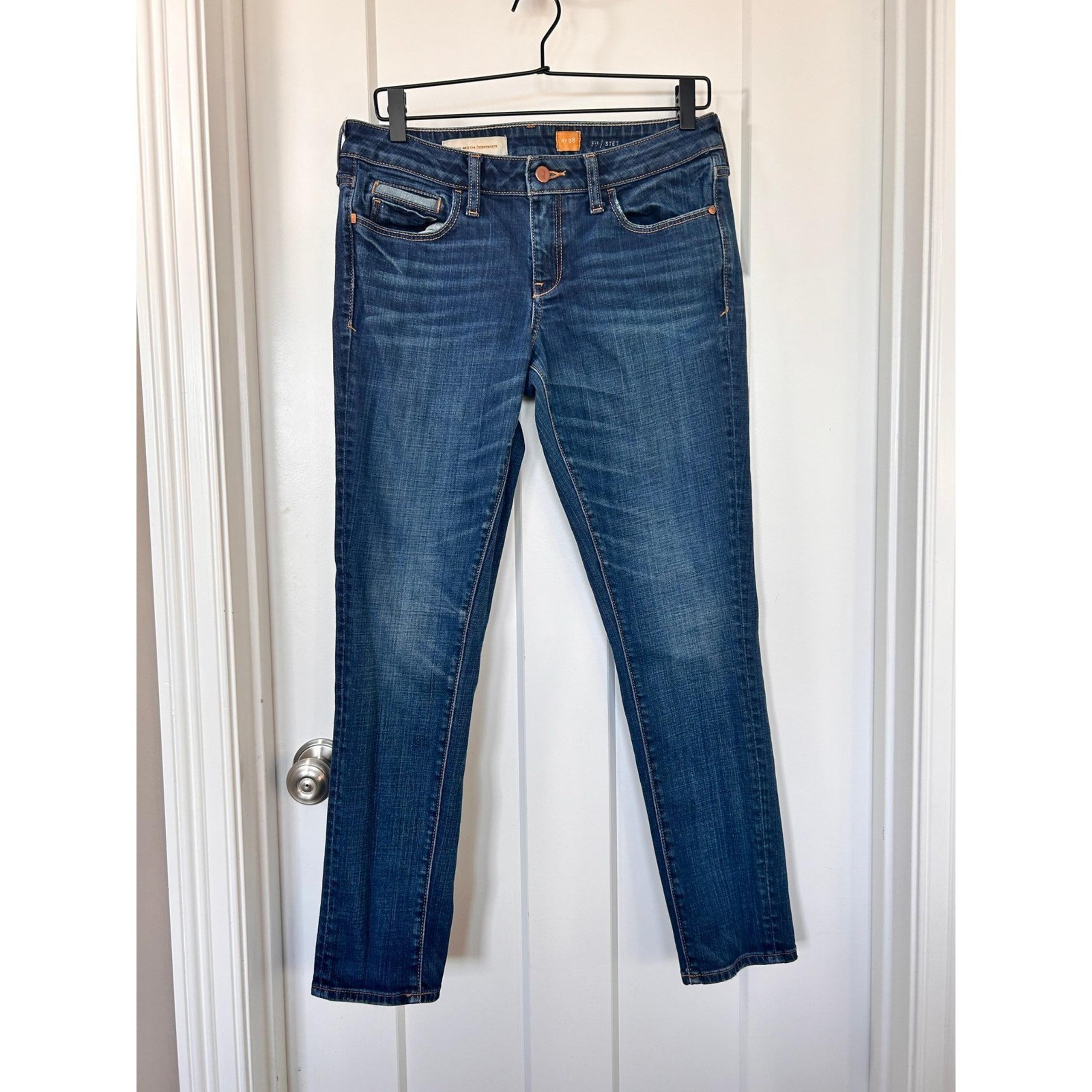 Anthropologie Pilcro Women's Denim Fit Stet Skinny Jeans Medium Wash Blue SZ 28