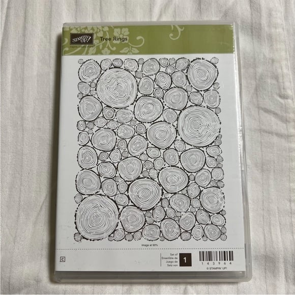 Stampin Up! Retired Tree Rings Background Cling Stamp Crafts Cards Scrapbooking