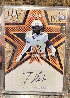 Travis hunter autograph rookie card numbered 2/2