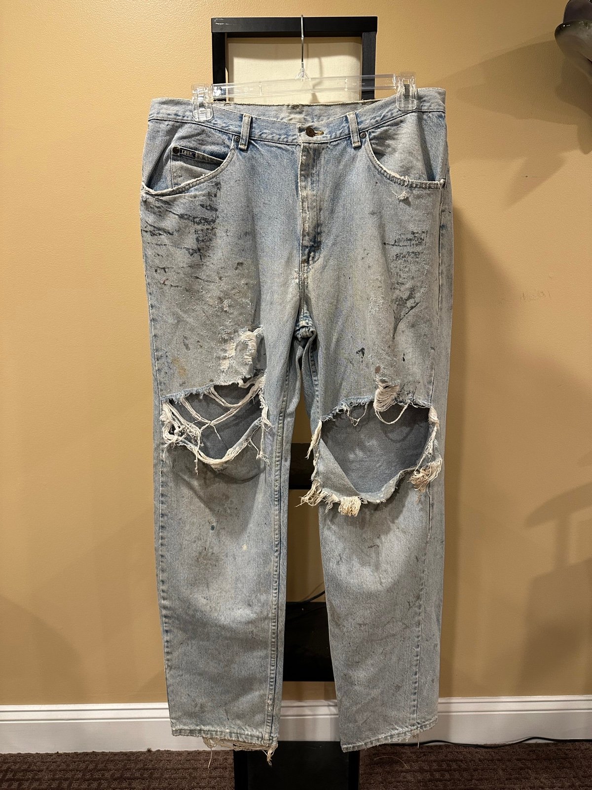 Vintage Lee Painter Blue Denim Thrashed / Distressed Jeans