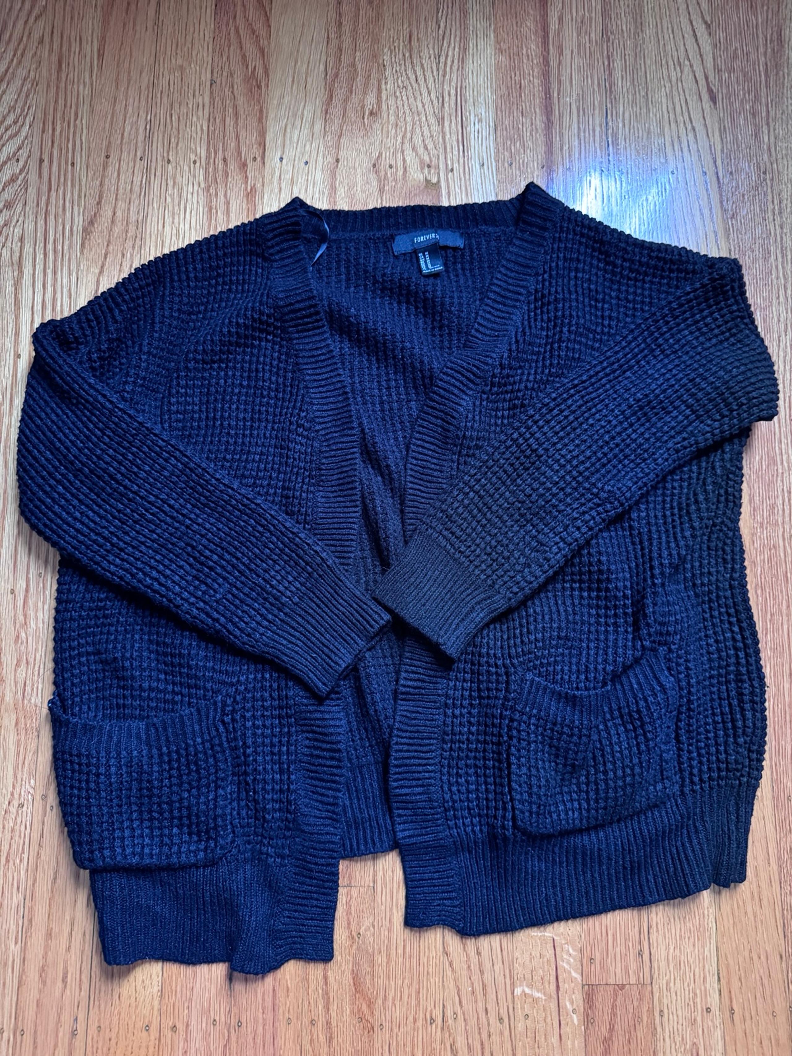 Forever 21 Women Black Knit Cardigan