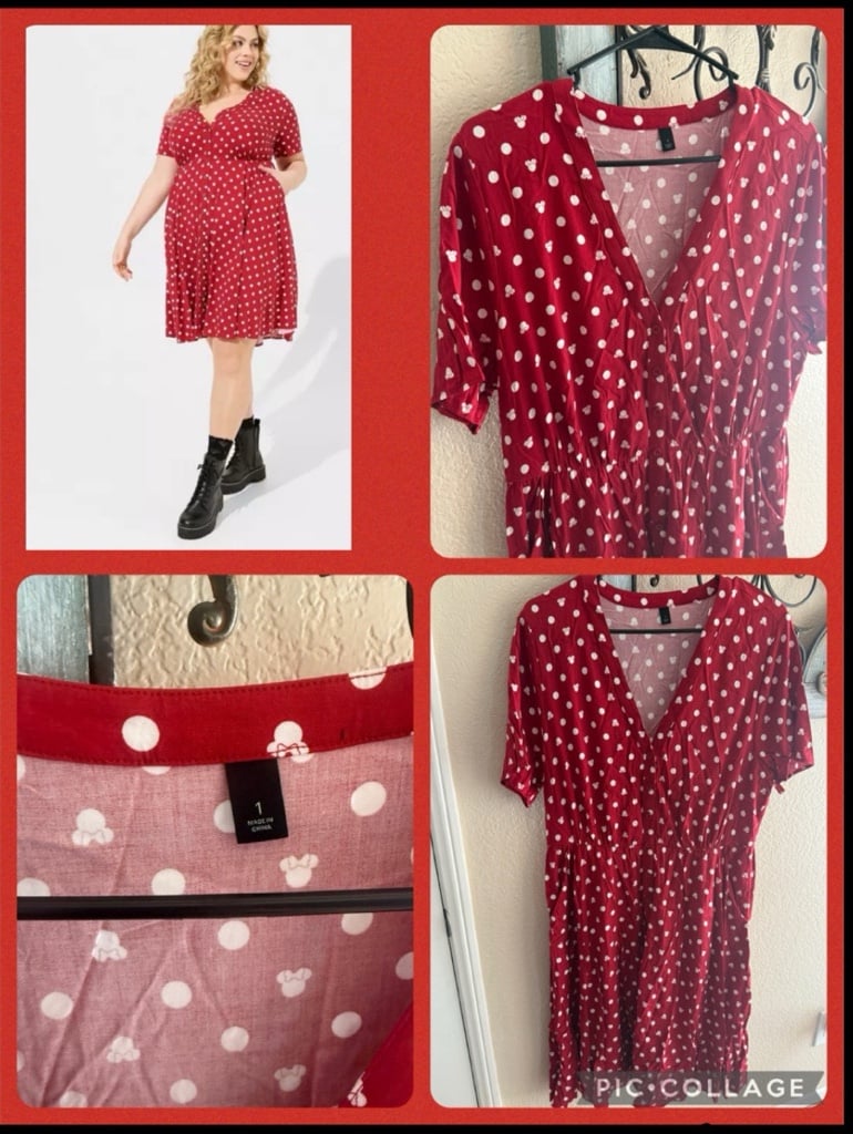 Torrid Disney Minnie Mouse Shirt Dress size 1