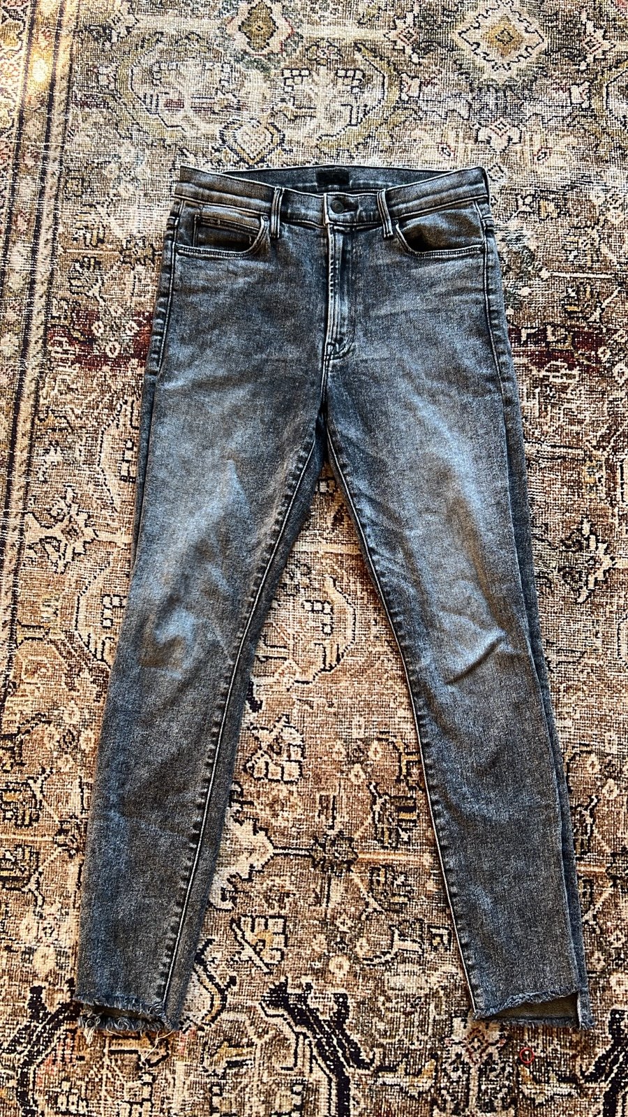 Mother Denim Jeans the stunner zip ankle step fray