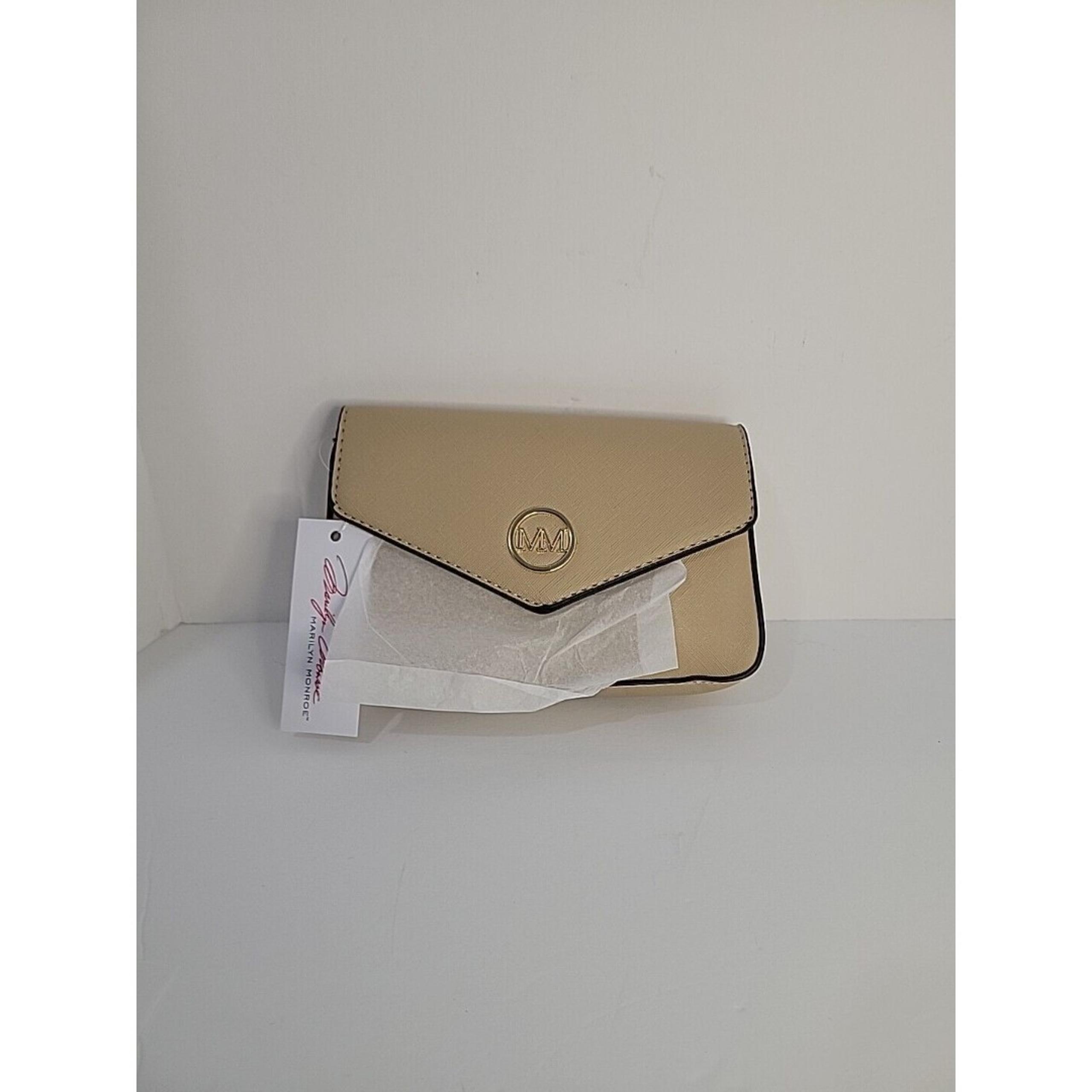 Marilyn Monroe Purse Solid Beige Logo Detachable Chain Crossbody Clutch HAS TAGS
