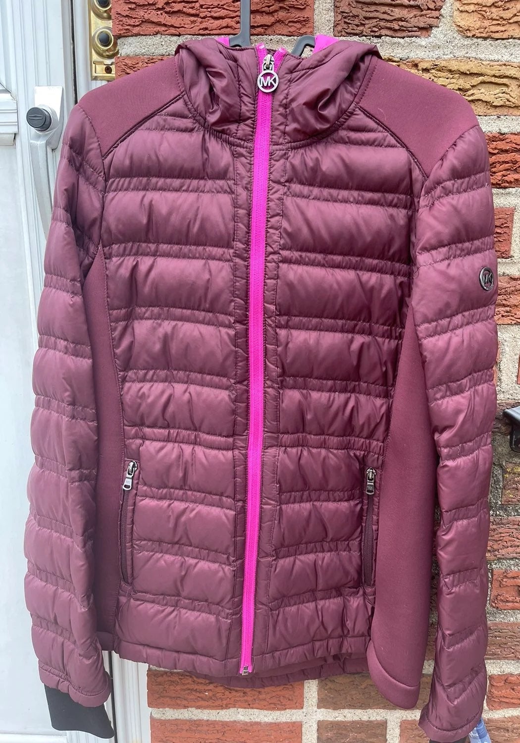 Michael Kors Puffer Jacket Maroon Pink Small