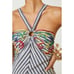 Free People x Tiny Avril Emroidered Striped Knit Halter Size M