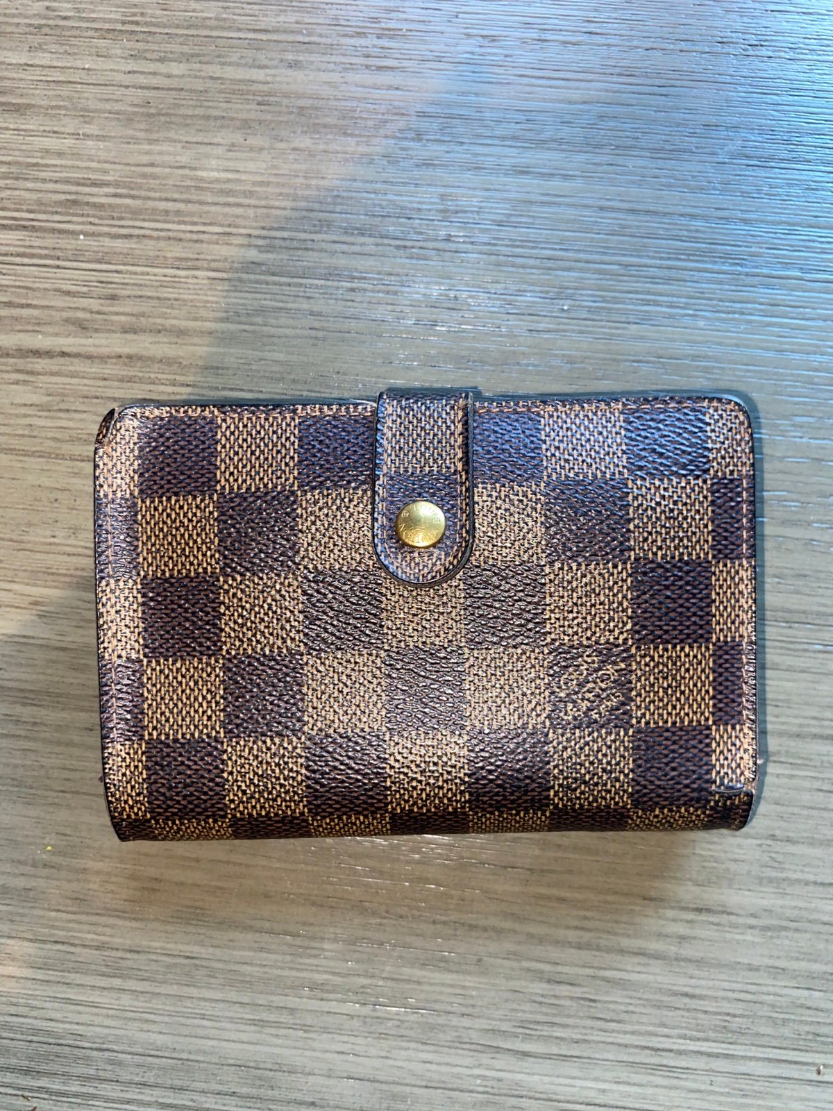 LOUIS VUITTON DAMIER EBENE KISS LOCK WALLET