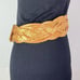 Linea Pelle Gold Bronze Metallic Woven Statement Leather Belt
