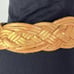 Linea Pelle Gold Bronze Metallic Woven Statement Leather Belt