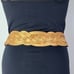 Linea Pelle Gold Bronze Metallic Woven Statement Leather Belt