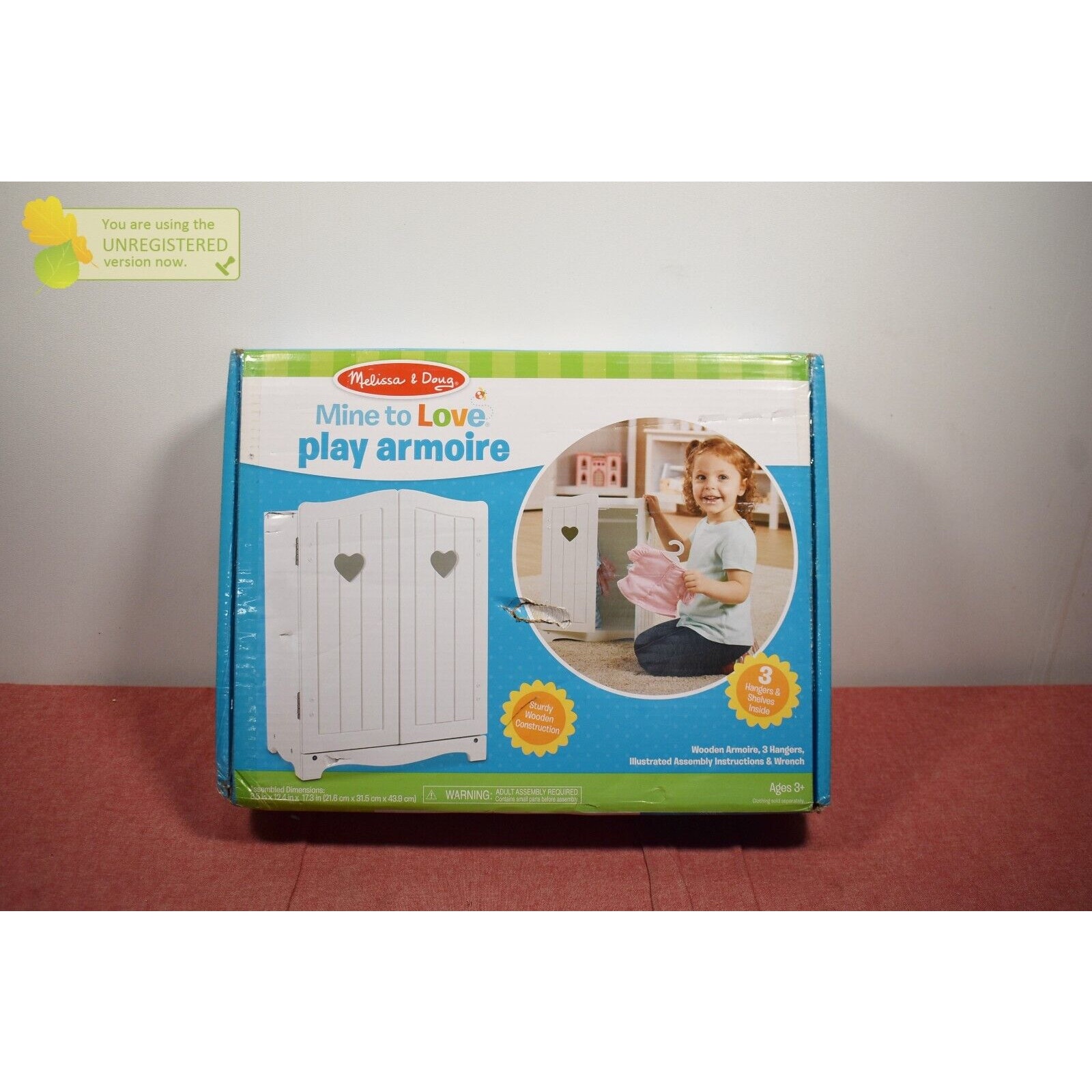 Melissa & Doug Mine to Love Wooden Play Armoire Closet for Dolls