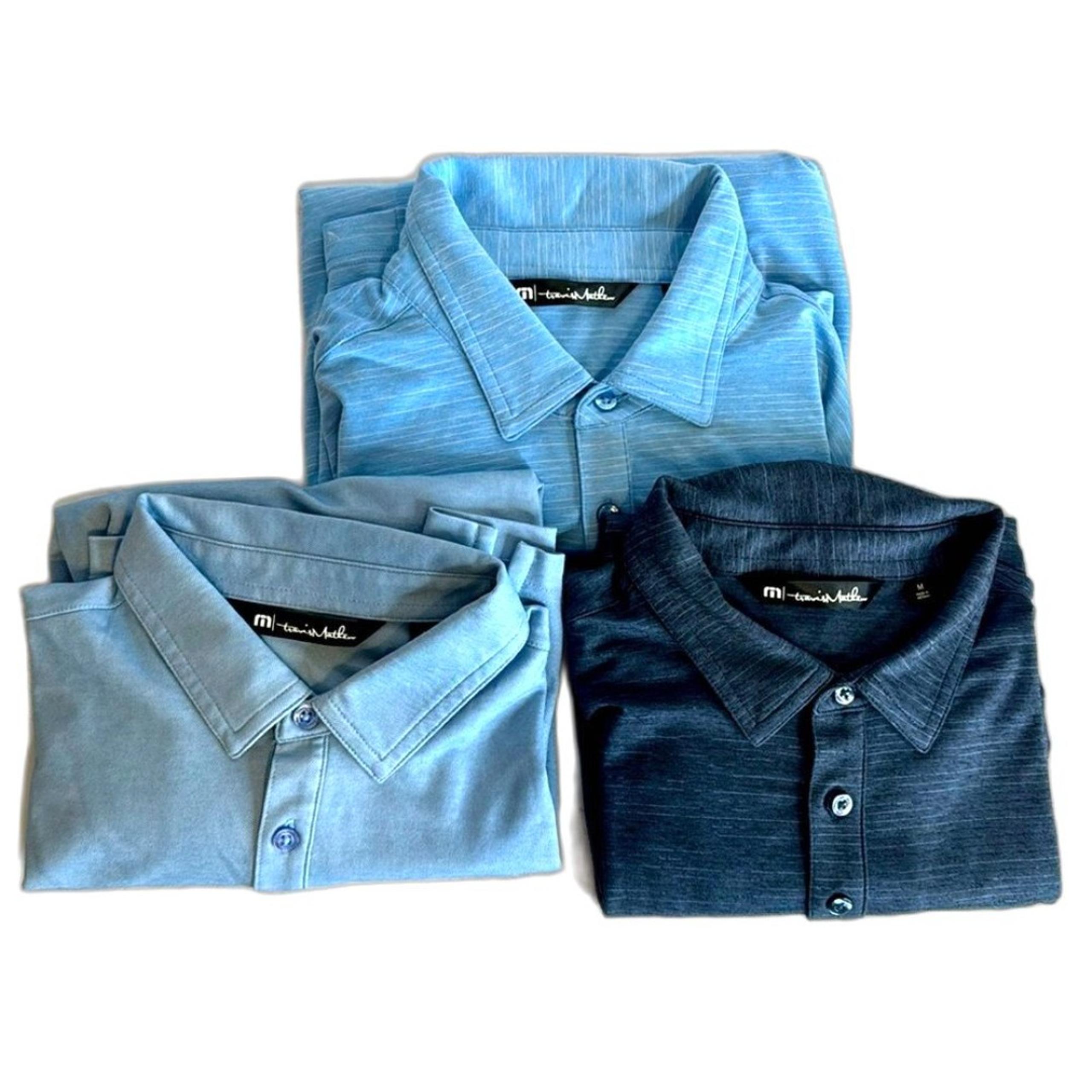 Travis Mathew mens performance wear outdoors golf polo shirts bundle size medium