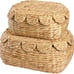 NEW Round Wicker Storage Baskets Set 14 W x10 L x 6 H Rattan Basket Decorative